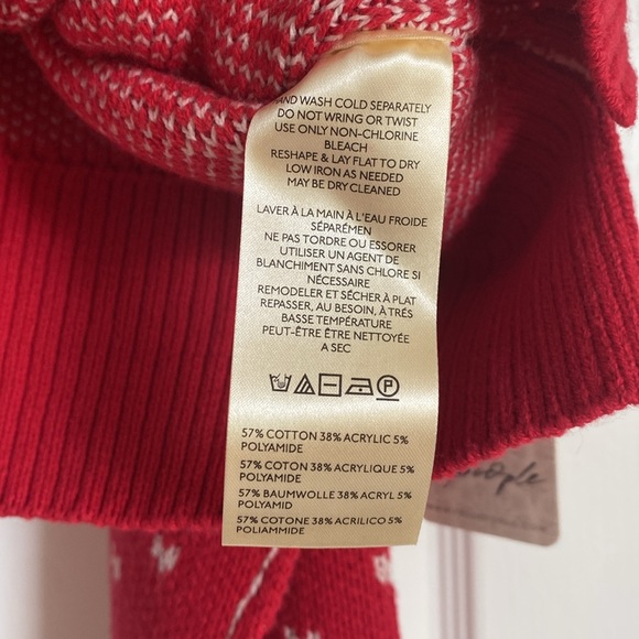 🆕 FREE PEOPLE 🇺🇸 Easy Street Sweater in Cherry 🍒 Combo Size Large Oversized - Picture 7 of 10